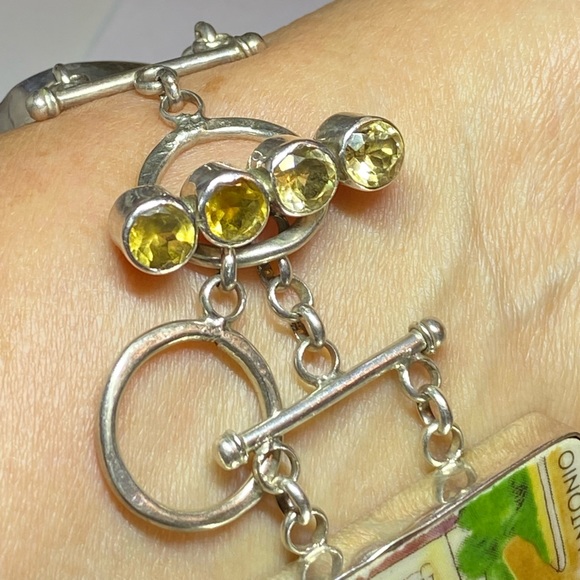 Texas Citrine Sterling Silver Toggle Bracelet - Picture 10 of 14